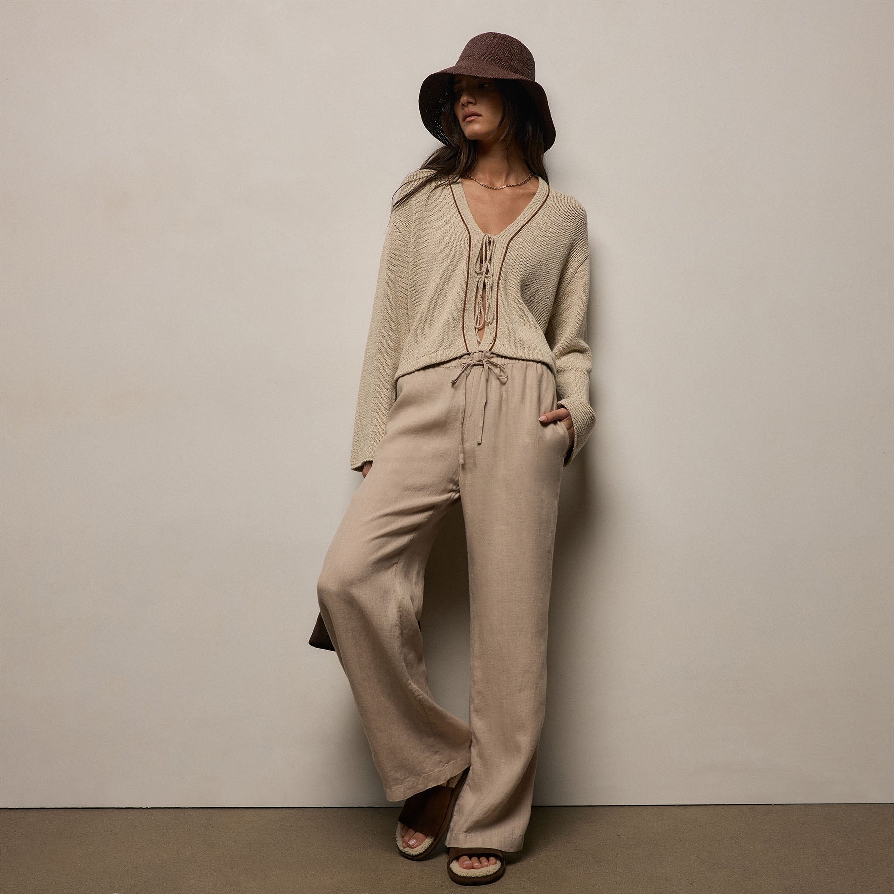 Linen Pant in Stone | James Perse Los Angeles