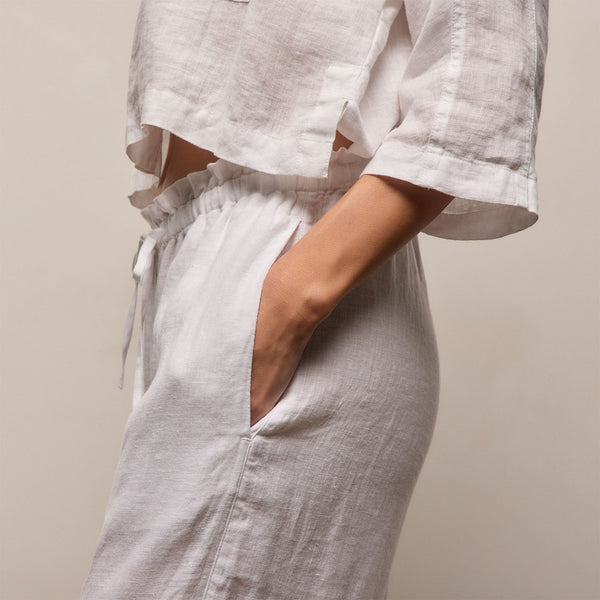 Linen Pant in White | James Perse Los Angeles