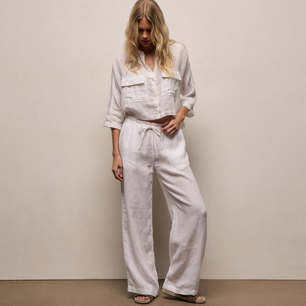 Linen Pant in White | James Perse Los Angeles