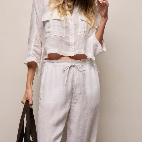 Linen Pant in White | James Perse Los Angeles