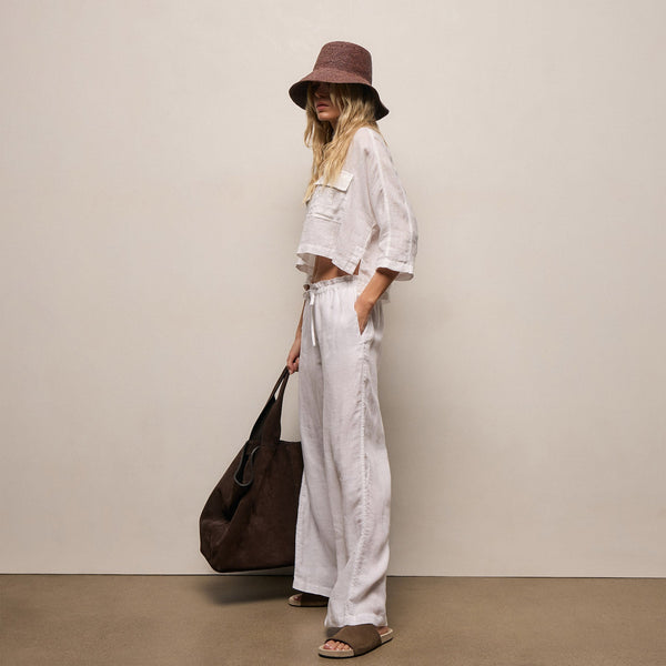 Linen Pant in White | James Perse Los Angeles