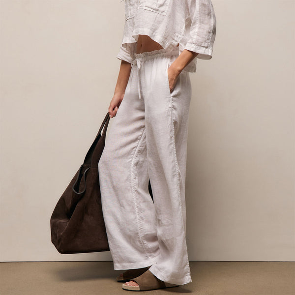 Linen Pant in White | James Perse Los Angeles
