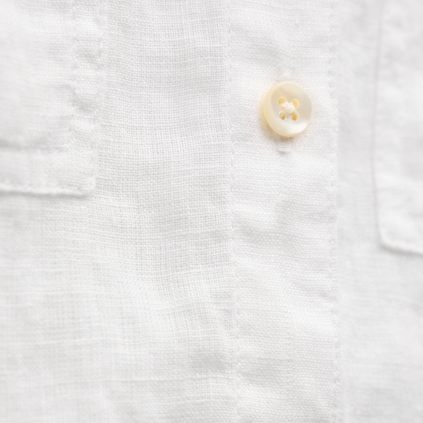 Linen Cropped Pocket Shirt in White | James Perse Los Angeles