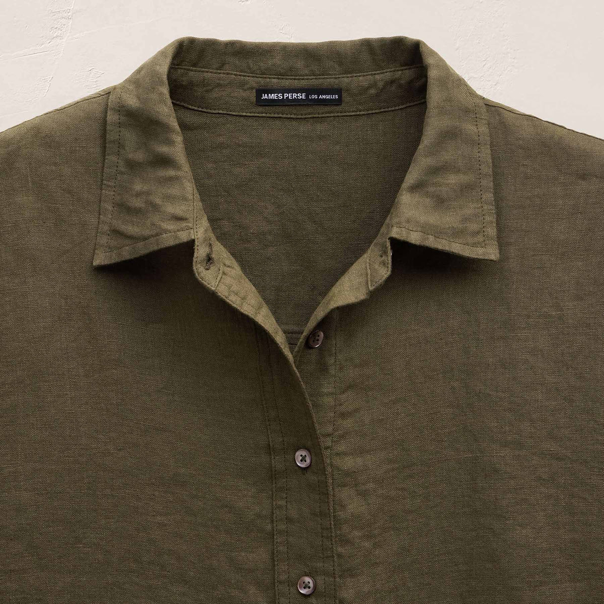 Linen Oversized Shirt in Army Green | James Perse Los Angeles
