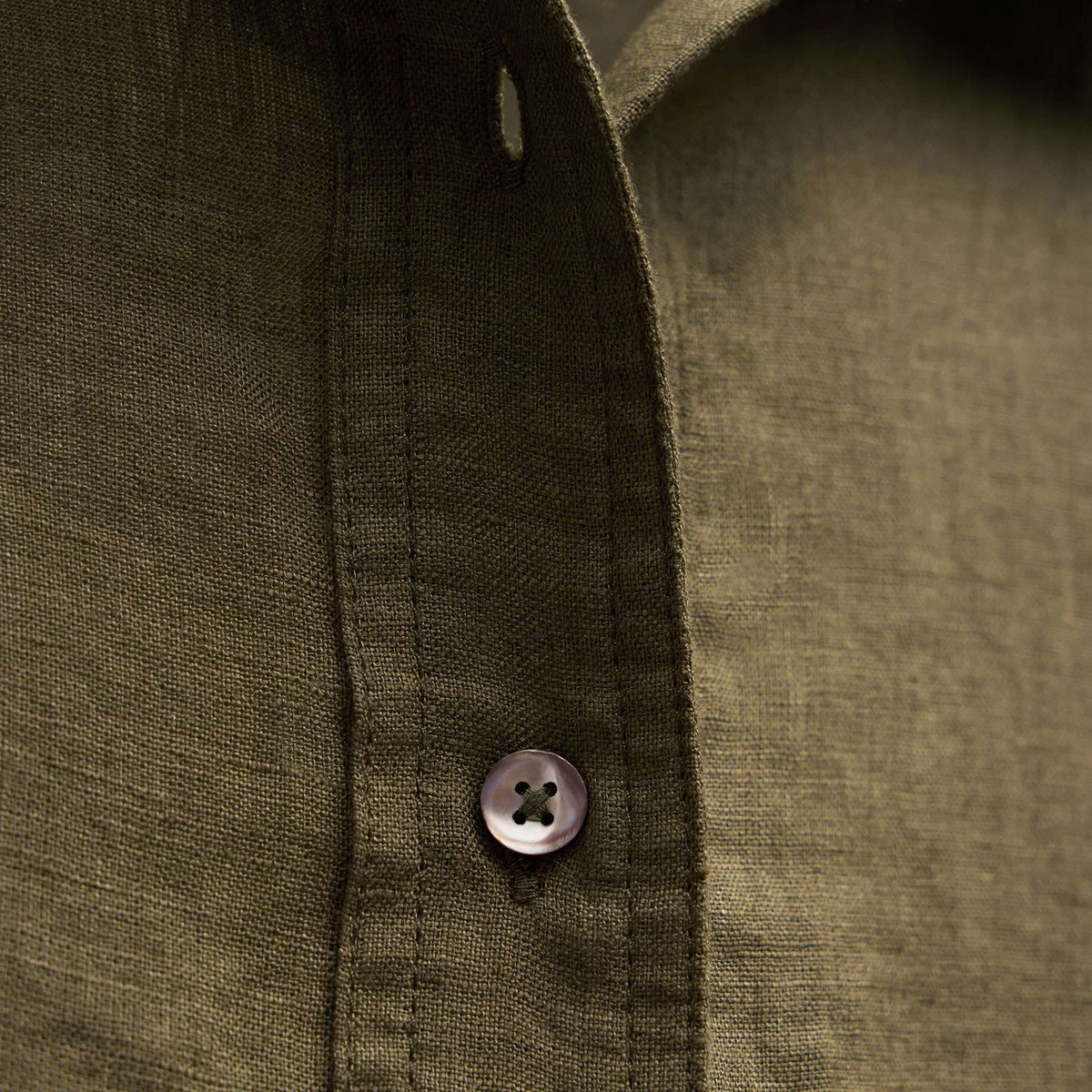 Linen Oversized Shirt in Army Green | James Perse Los Angeles