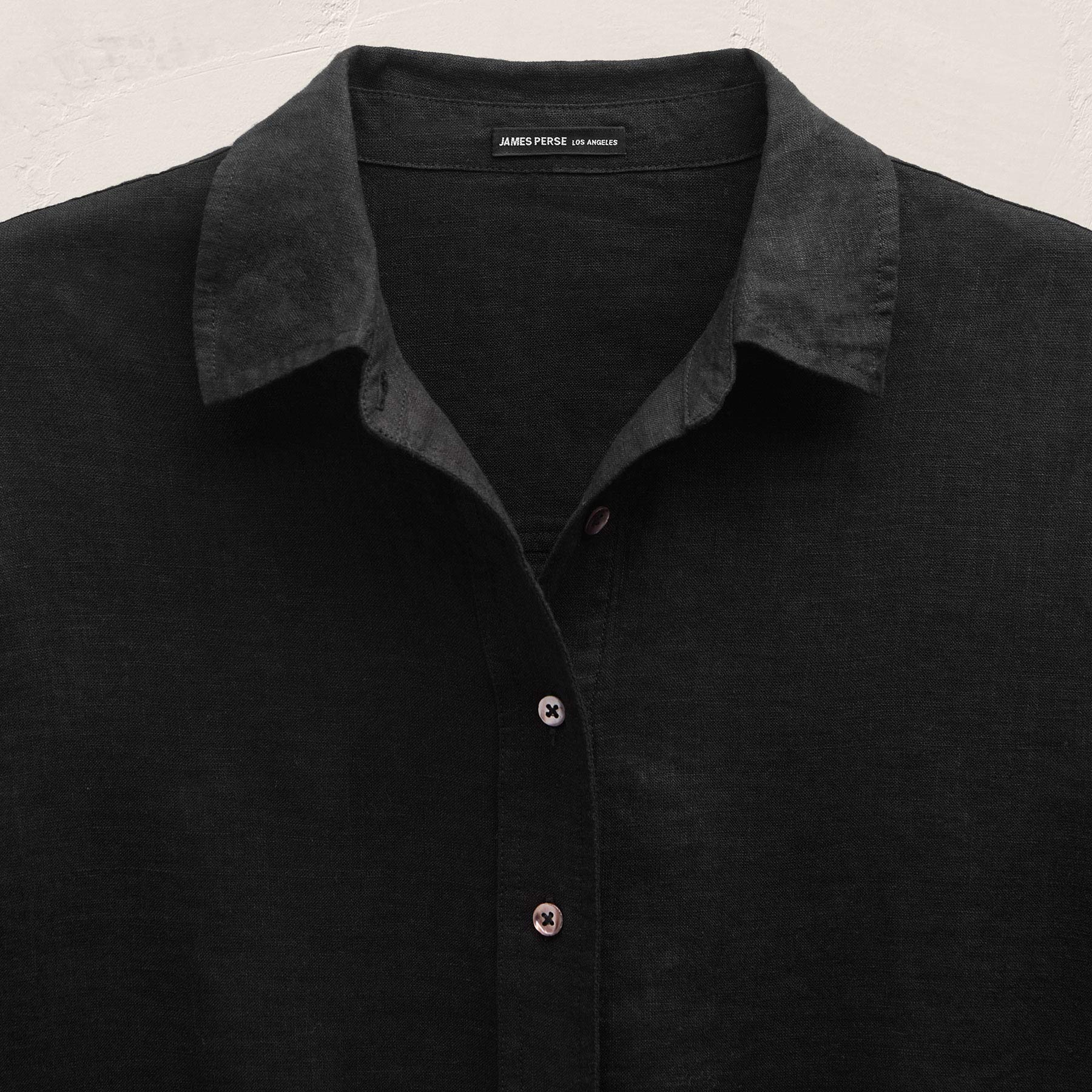 Linen Oversized Shirt - Black | James Perse Los Angeles