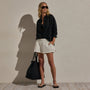 Linen Oversized Shirt in Black | James Perse Los Angeles