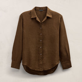 Linen Oversized Shirt in Cocoa | James Perse Los Angeles