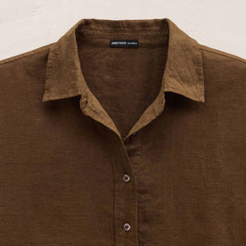 Linen Oversized Shirt in Cocoa | James Perse Los Angeles
