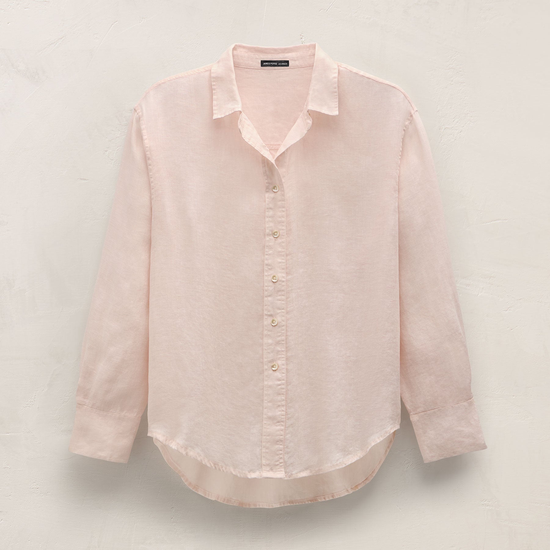 Linen Oversized Shirt in Light Rose Quartz | James Perse Los Angeles