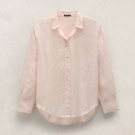 Linen Oversized Shirt in Light Rose Quartz | James Perse Los Angeles
