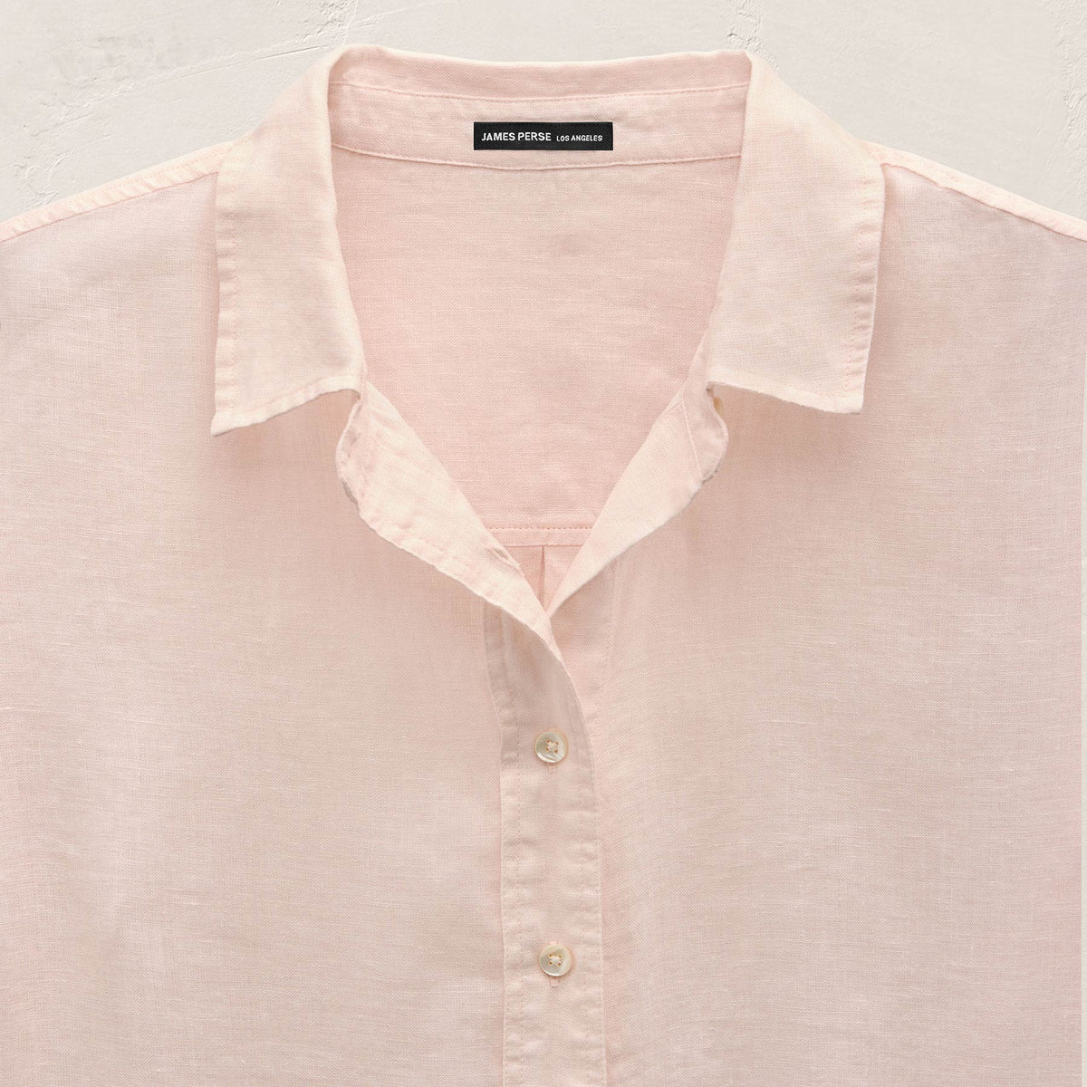 Linen Oversized Shirt in Light Rose Quartz | James Perse Los Angeles