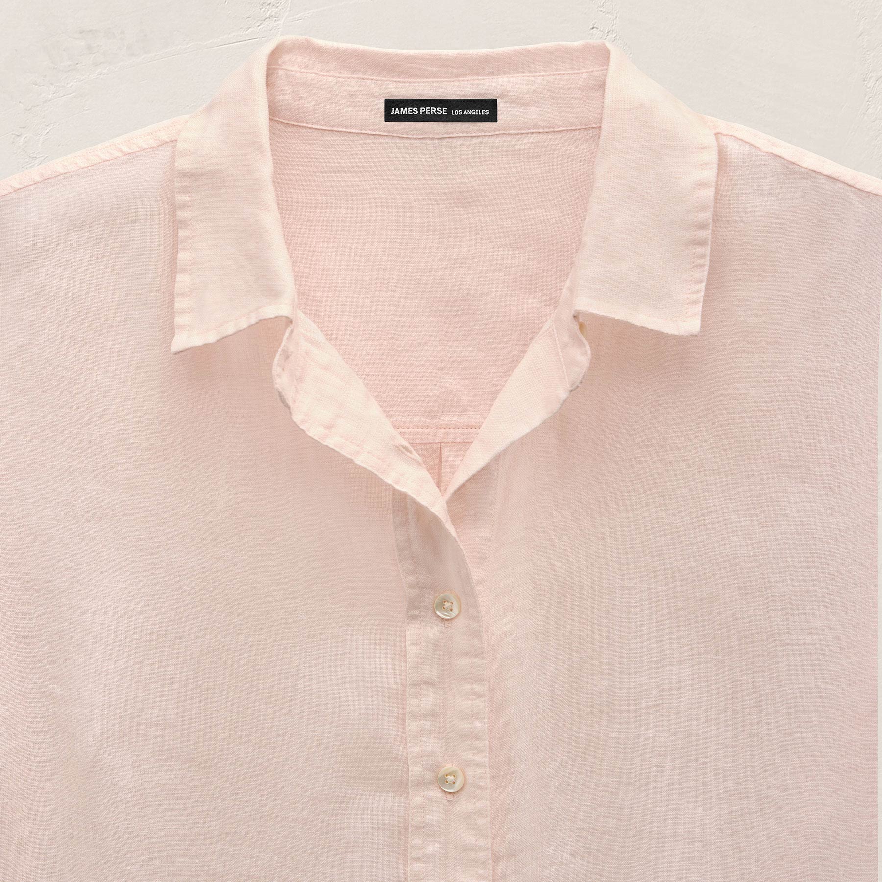 Linen Oversized Shirt in Light Rose Quartz | James Perse Los Angeles