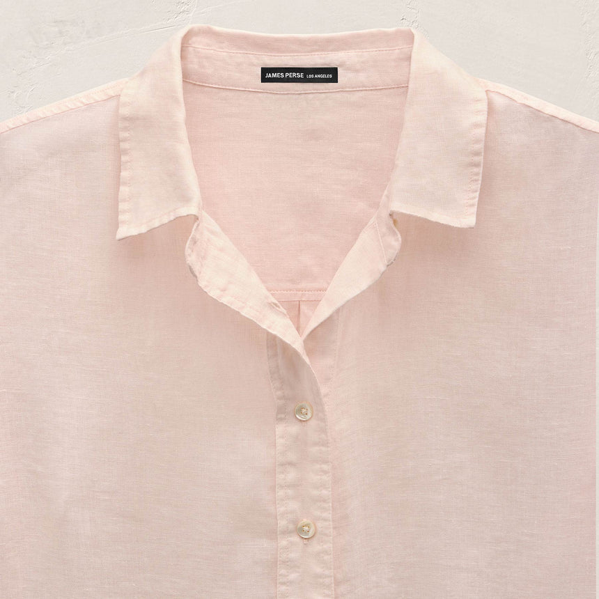 Linen Oversized Shirt in Light Rose Quartz | James Perse Los Angeles