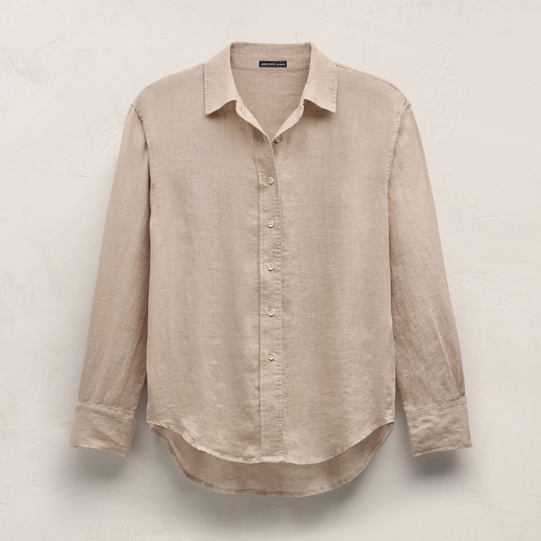 Linen Oversized Shirt in Stone | James Perse Los Angeles