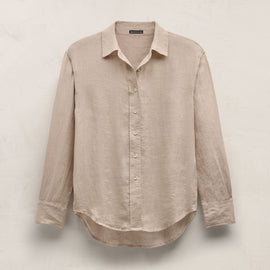 Linen Oversized Shirt in Stone | James Perse Los Angeles