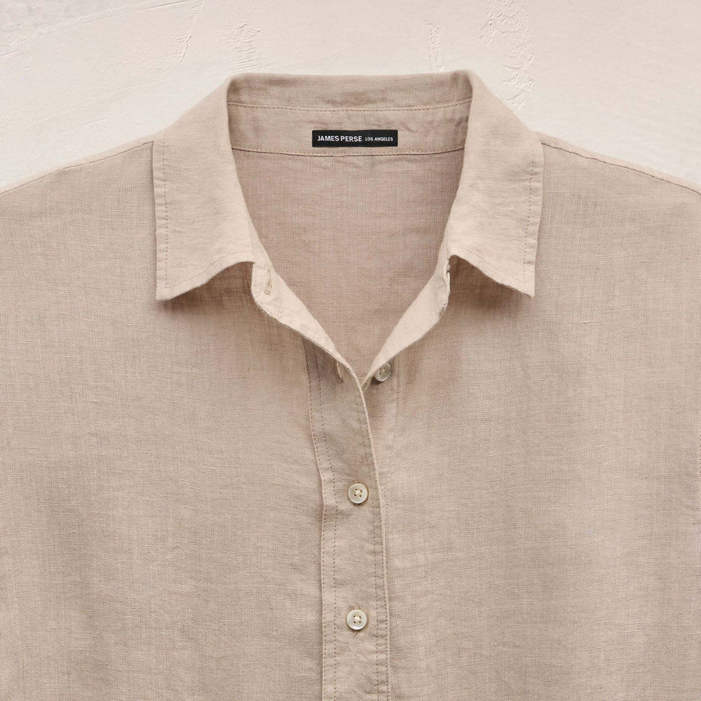 Linen Oversized Shirt in Stone | James Perse Los Angeles