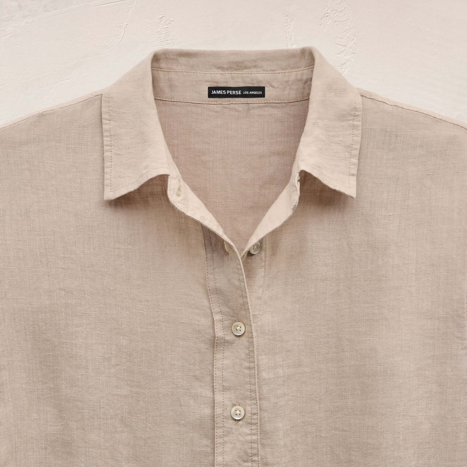 Linen Oversized Shirt in Stone | James Perse Los Angeles