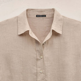 Linen Oversized Shirt in Stone | James Perse Los Angeles