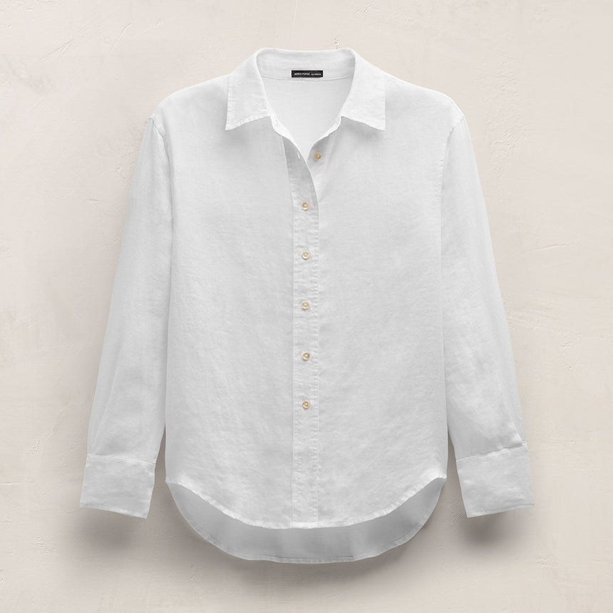 Linen Oversized Shirt in White | James Perse Los Angeles