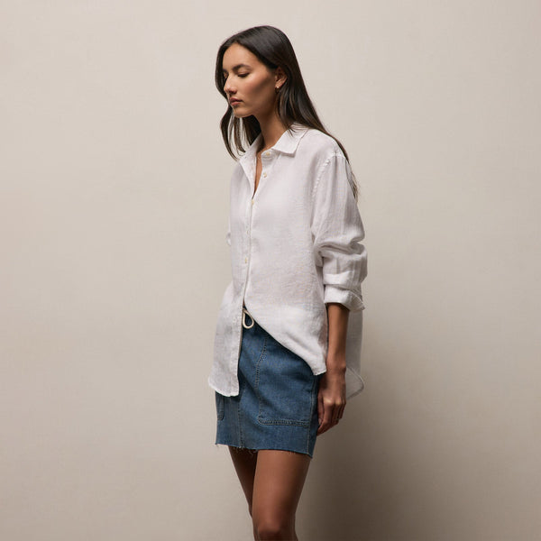Linen Oversized Shirt - White