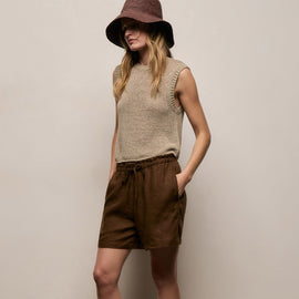 Linen Short in Cocoa | James Perse Los Angeles