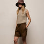 Linen Short in Cocoa | James Perse Los Angeles