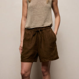 Linen Short in Cocoa | James Perse Los Angeles