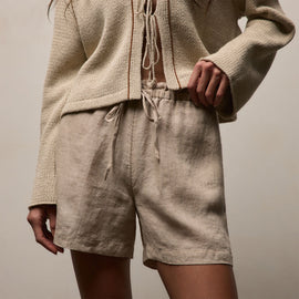 Linen Short in Stone | James Perse Los Angeles