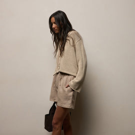 Linen Short in Stone | James Perse Los Angeles