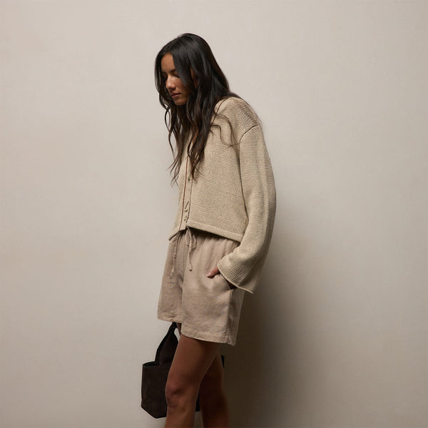 Linen Short in Stone | James Perse Los Angeles