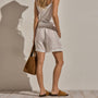 Linen Short in White | James Perse Los Angeles