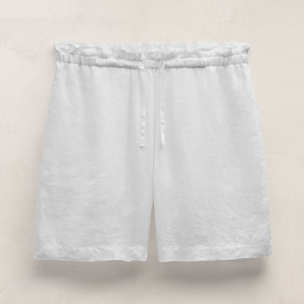 Linen Short in White | James Perse Los Angeles
