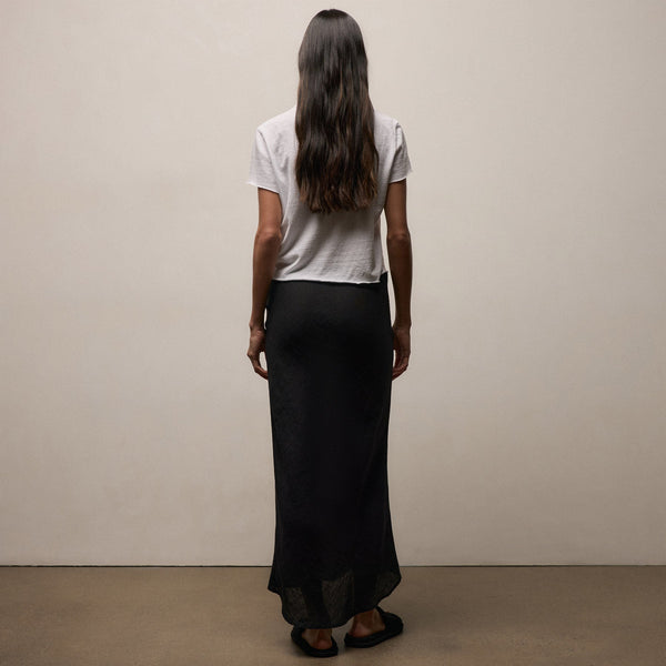 Linen Skirt in Black | James Perse Los Angeles
