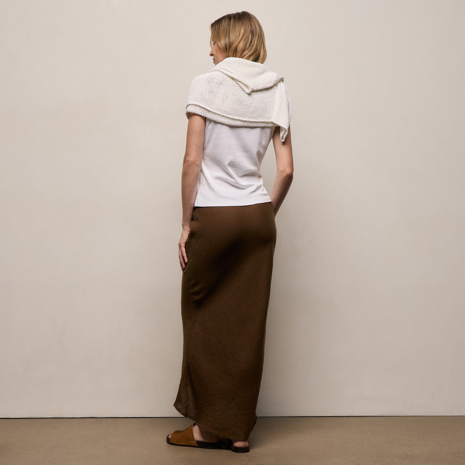 送料込み Rhys Brown シルクスクリーン ED25 Linen Skirt In Cocoa | James Perse Los Angeles