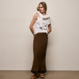Linen Skirt in Cocoa | James Perse Los Angeles