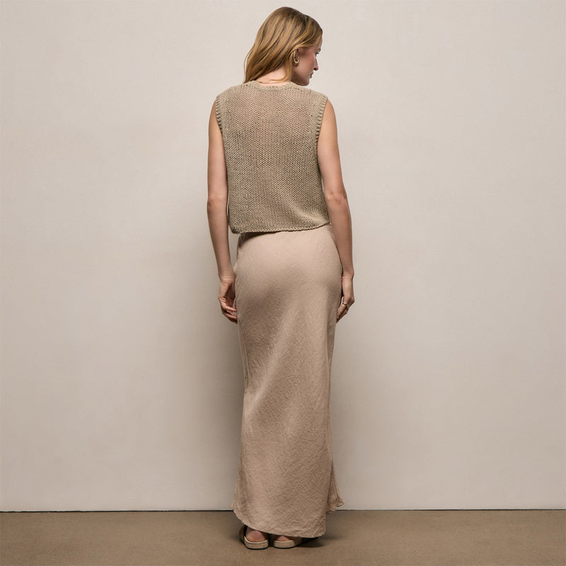 Linen Skirt in Stone | James Perse Los Angeles