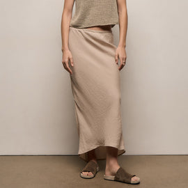 Linen Skirt in Stone | James Perse Los Angeles
