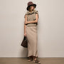Linen Skirt in Stone | James Perse Los Angeles