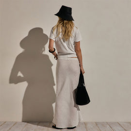 Linen Skirt in White | James Perse Los Angeles