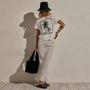 Linen Skirt in White | James Perse Los Angeles