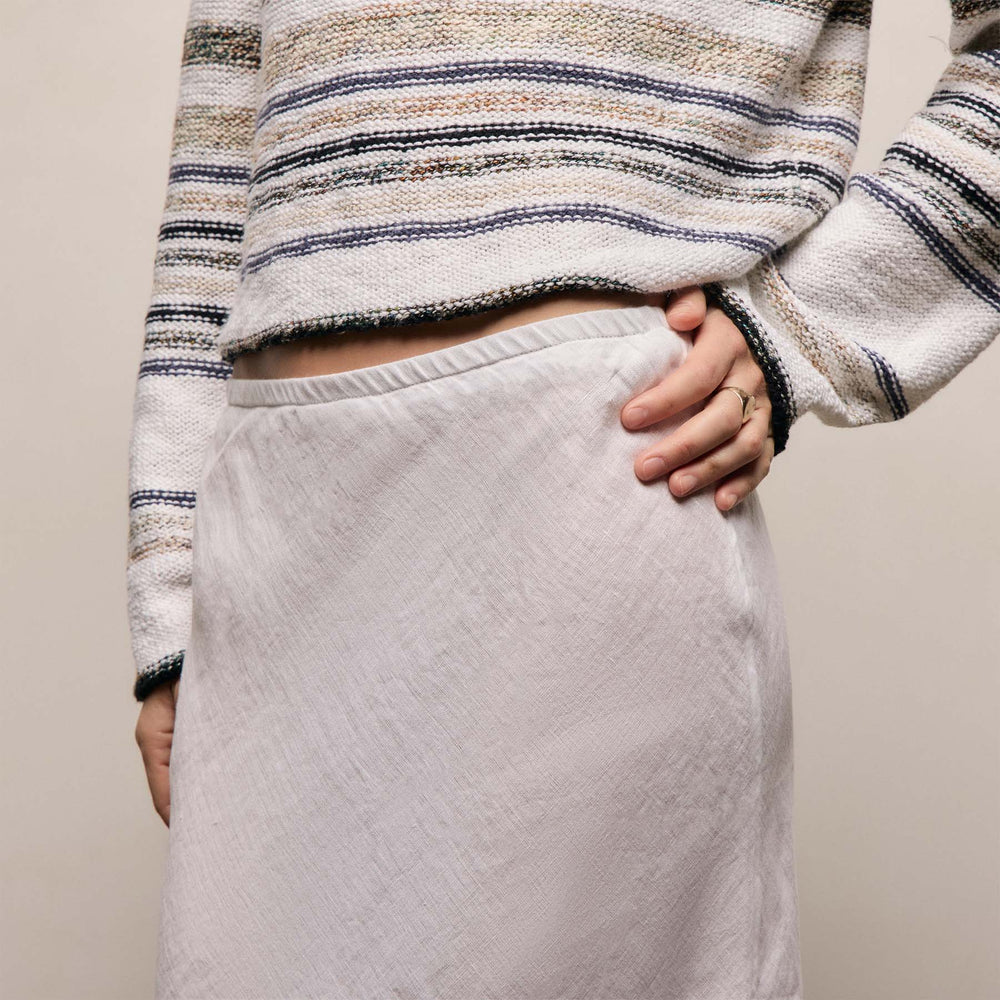 Linen Skirt in White | James Perse Los Angeles