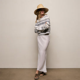 Linen Skirt in White | James Perse Los Angeles