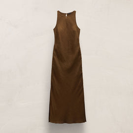 Linen Halter Maxi Dress in Cocoa | James Perse Los Angeles