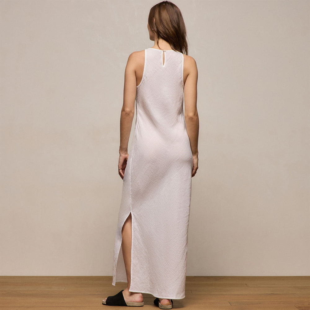 Linen Halter Maxi Dress in White | James Perse Los Angeles