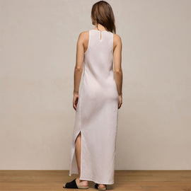 Linen Halter Maxi Dress in White | James Perse Los Angeles