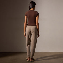 Stretch Lotus Deep V Short Sleeve Tee in Americano | James Perse Los Angeles