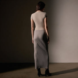 Stretch Lotus Deep V Short Sleeve Tee  in Tan | James Perse Los Angeles