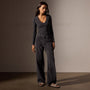 Stretch Lotus Deep V Tee in Carbon | James Perse Los Angeles