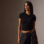 Stretch Lotus Rib Short Sleeve Sport Tee in Black | James Perse Los Angeles